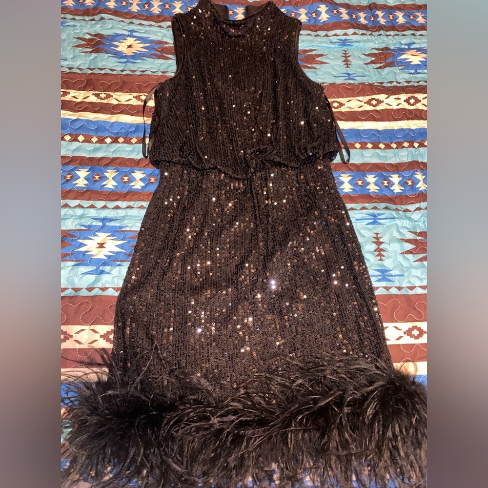 Sequin feather dress